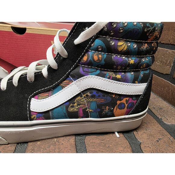 Vans SK8-Hi Men Size 10.5 Womens Size 12 Trippy Drip Skull Casual Shoes - Picture 3 of 8